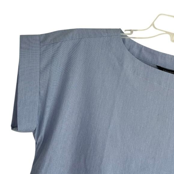 NWT Banana Republic Light Blue Short Sleeve Oversized Blouse - Picture 2 of 5